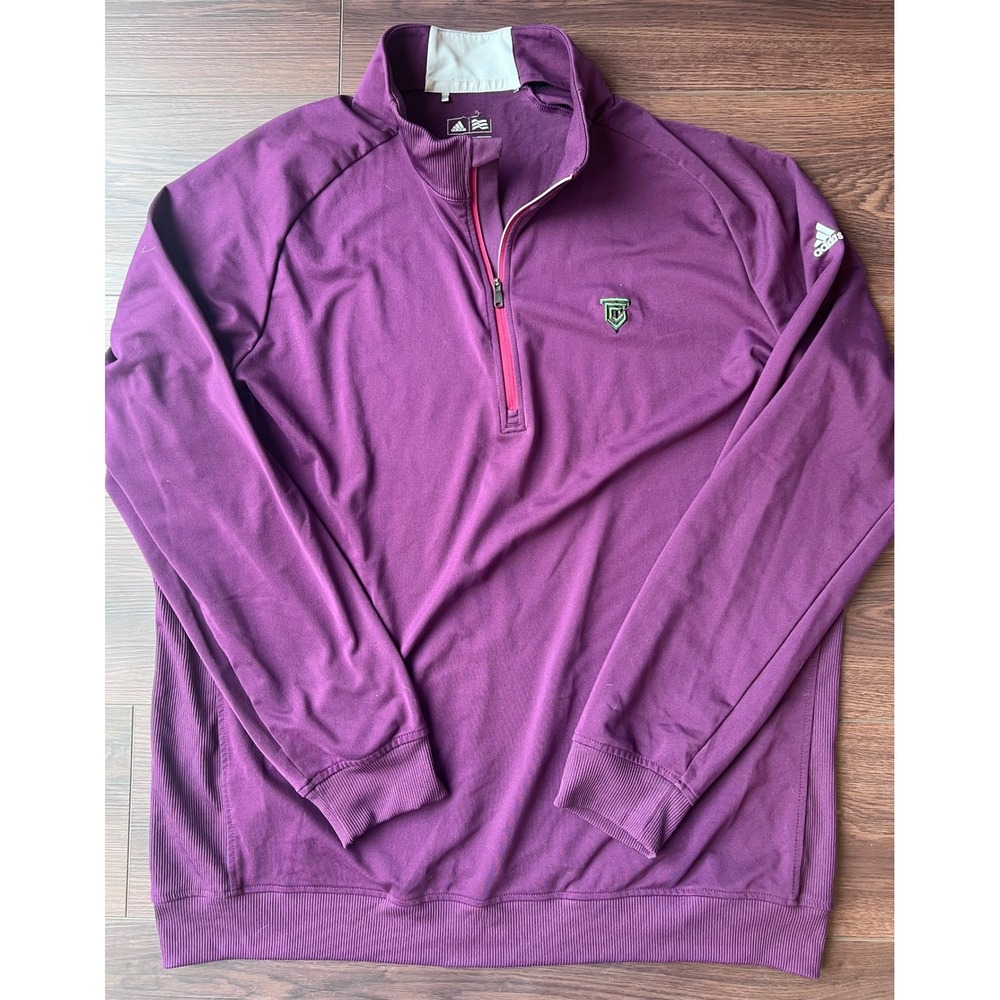 Adidas Golf Mens XL Purple Quarter Zip Pullover Long Sleeve Performance Shirt
